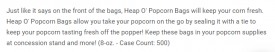 Popcorn Bag Heap O Saver 500 ct # 2555