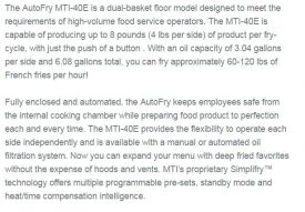 Fryer Autofry Mti-40E 3 Phase