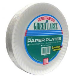 Paper Plate 9" White 10/100 In case