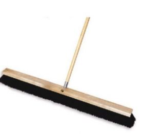 24" Black Bristle Broom With 60" Handle