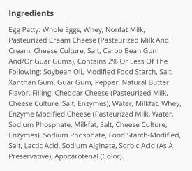 Egg Omelette Cheddar 6"/3.5 oz 72ct (Frozen)