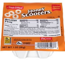 Honey Nut Scooters Cereal - Bowl - 96ct