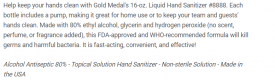 Hand Sanitizer 16 oz bottle w/pump 6 ct G.M. Products