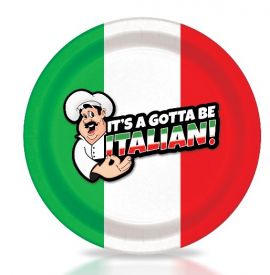 9" Plate " It's Gotta Be Italian" Design 1000ct