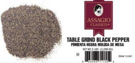 Black Pepper, Ground Assagio Classico 5 pounds Table Grind