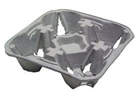 Carry Out Tray - 4 Cup -Molded Fibre 300ct