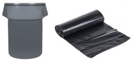 Trash Can Liner Black 60 Gallon 38"X58" 2 Mil. 100ct