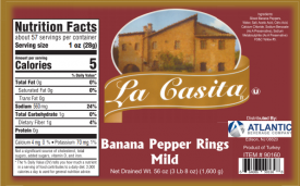 Pepper Rings Banana Mild 4/Gallon