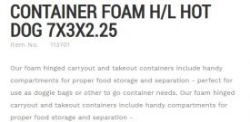 Hot Dog Foam Container - 500ct