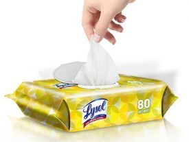 Lysol Disinfectant Wipes - Flat Pack Lemon/Lime Scent 6/80 ct