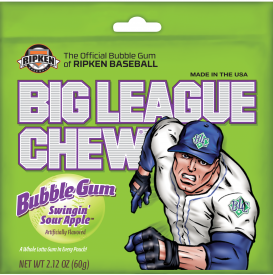 Big League Chew Gum Sour Apple 2.1 oz 12/Pack