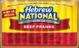 Hebrew National Hot Dogs 5pound Package 8 to 1 lb